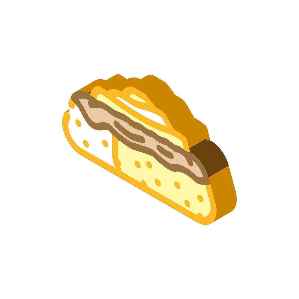 cinnamon bun food meal isometric icon vector illustration