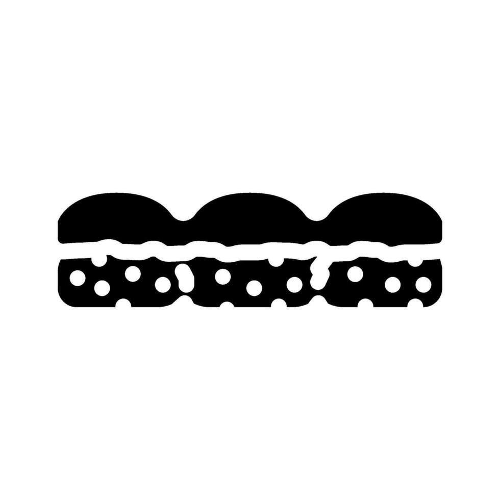 brioche bun food meal glyph icon vector illustration