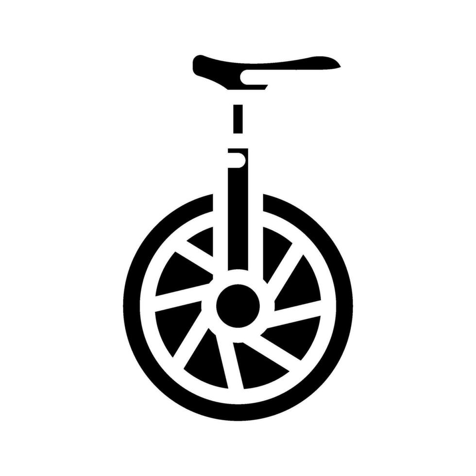 unicycle carnival vintage show glyph icon vector illustration