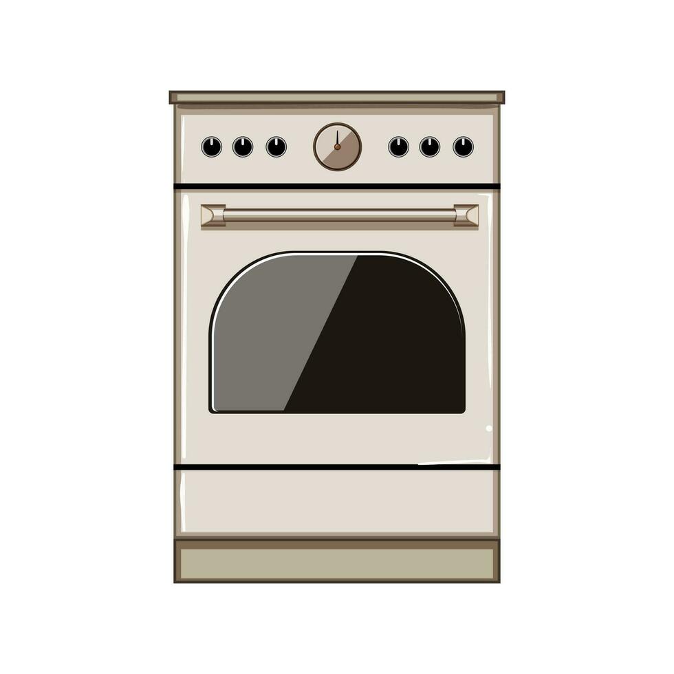 house kitchen stove cartoon vector illustration