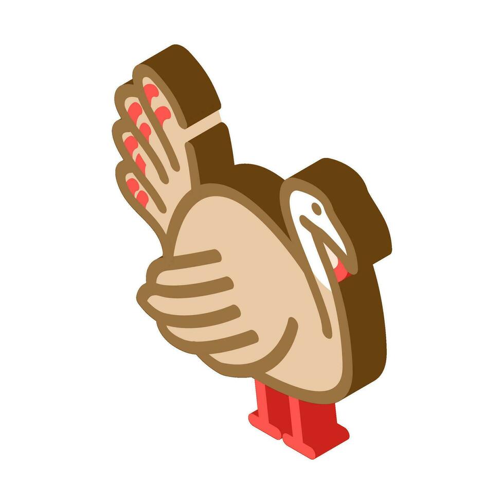 turkey bird autumn season isometric icon vector illustration