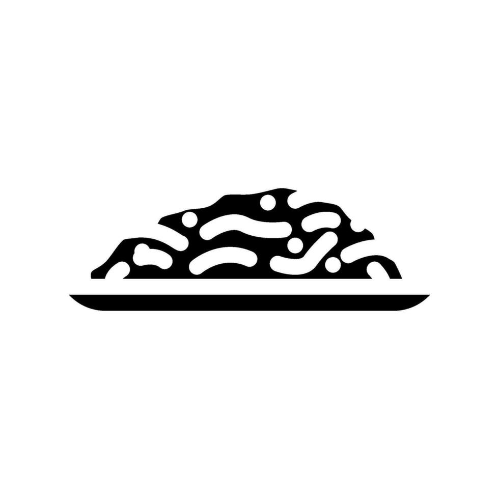 seaweed salad japanese food glyph icon vector illustration