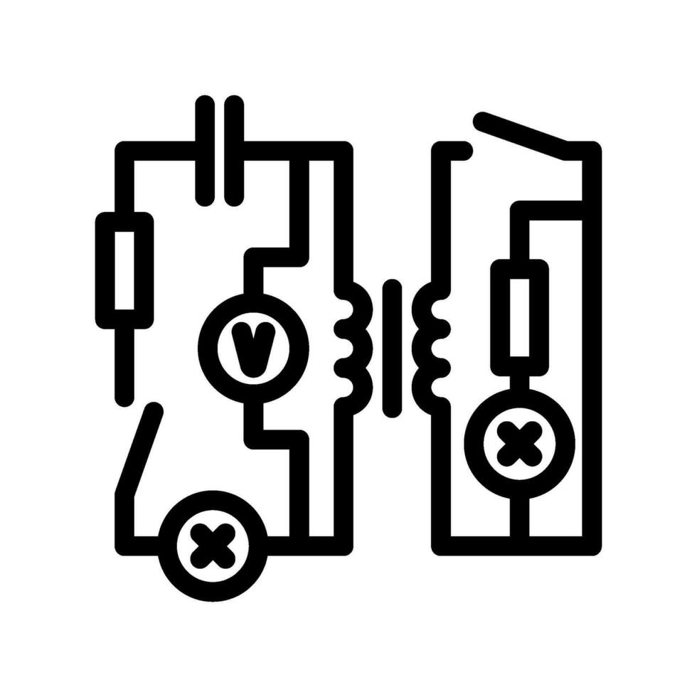 eléctrico circuito eléctrico ingeniero línea icono vector ilustración