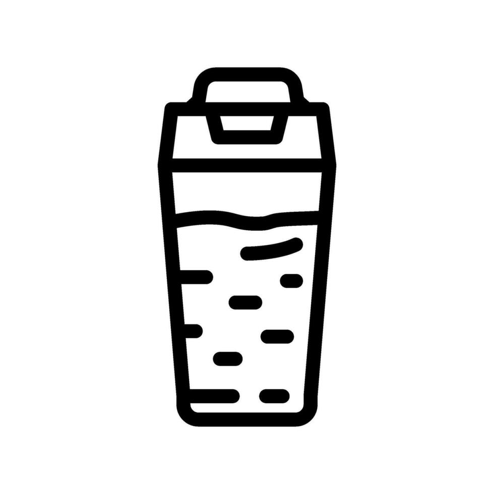 almuerzo caja vaso sano línea icono vector ilustración