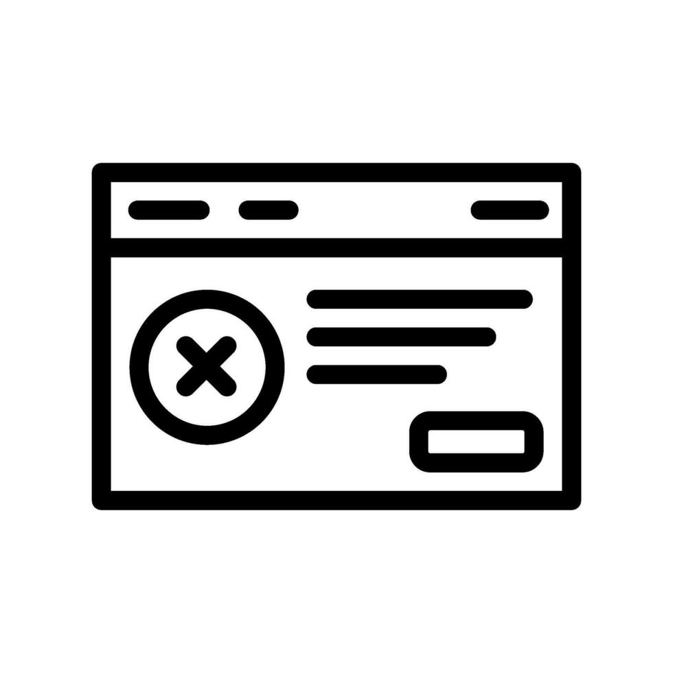 certificate disapprove line icon vector illustration