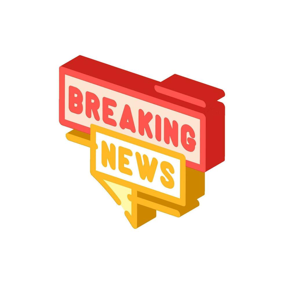 breaking news media isometric icon vector illustration