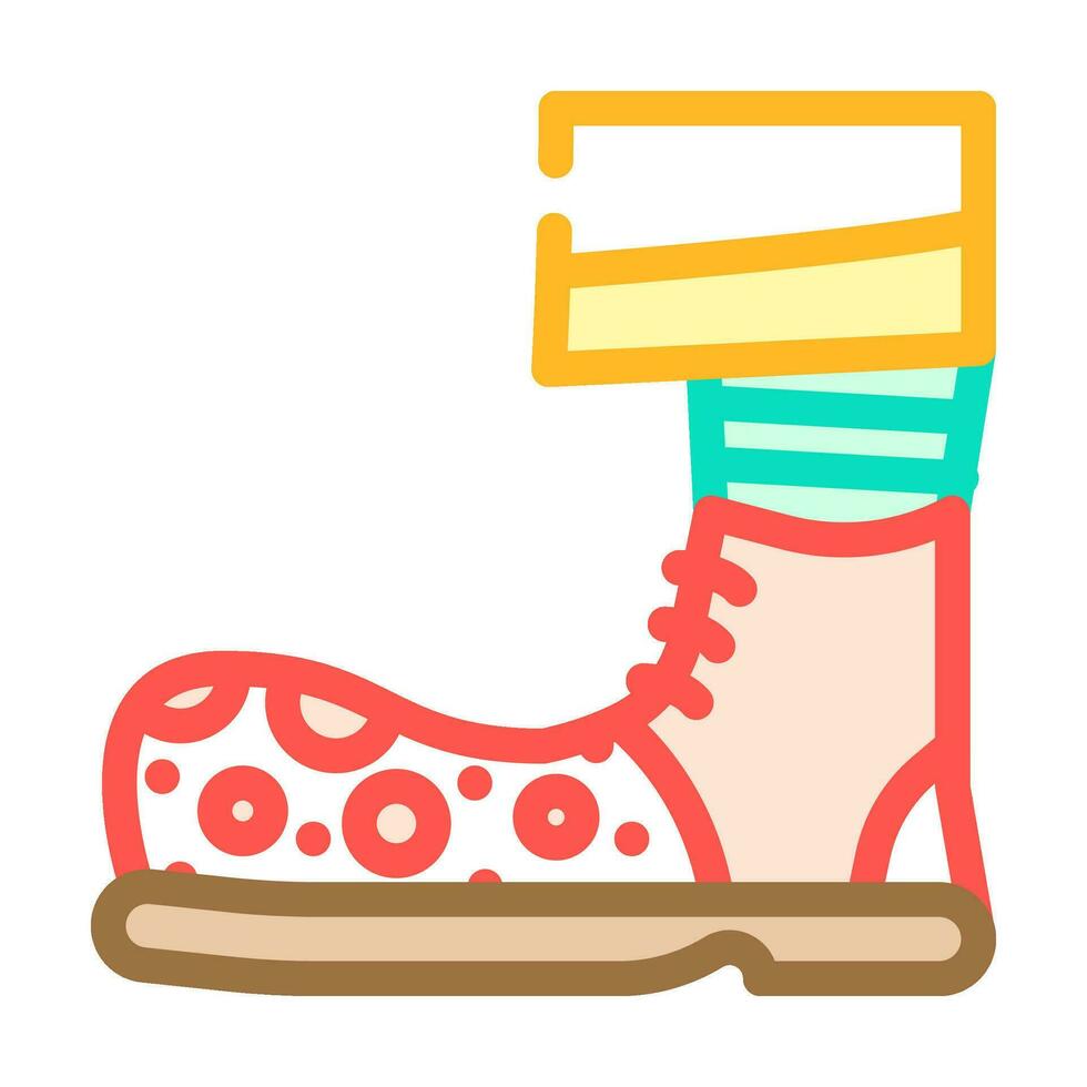 clown feet carnival vintage show color icon vector illustration