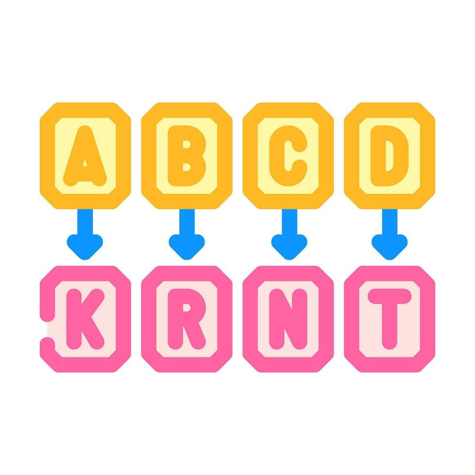 cryptography math science education color icon vector illustration