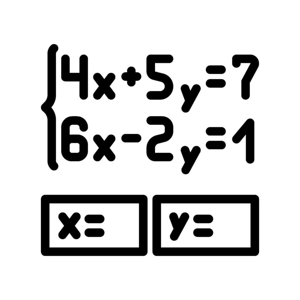 ecuación matemáticas Ciencias educación línea icono vector ilustración