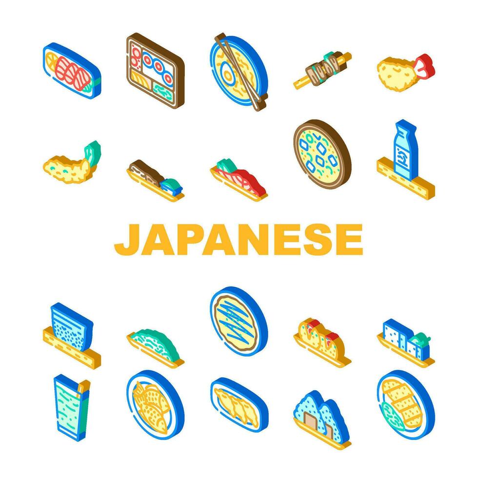 japonés comida Sushi Japón íconos conjunto vector