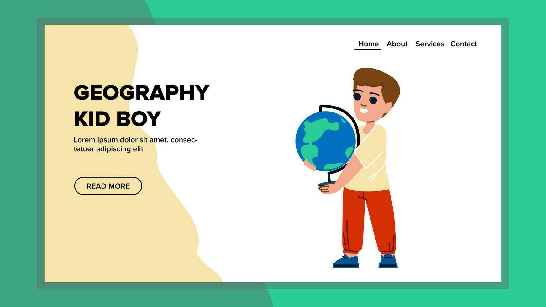 geography kid boy vector