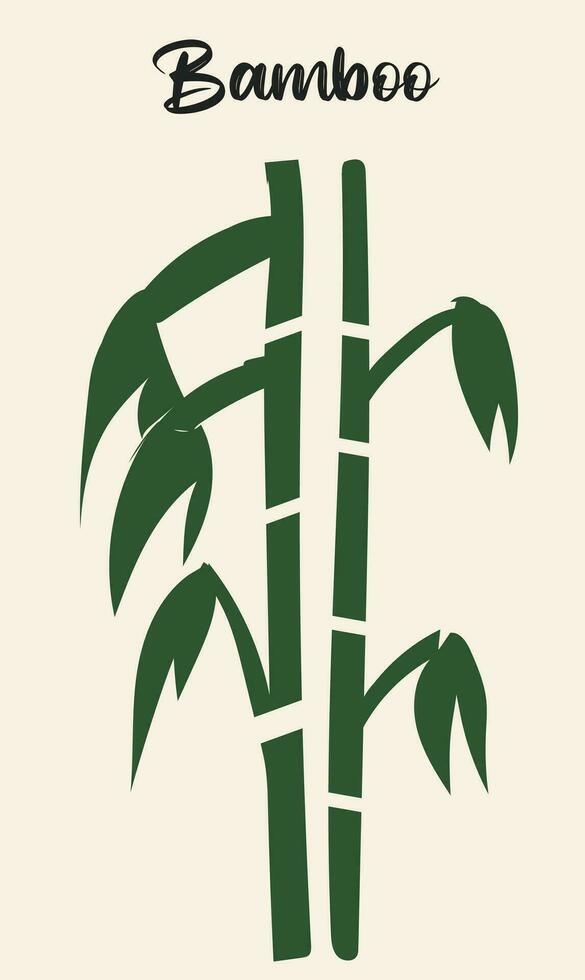 Handdrawn green bamboo plant. Bamboo vector icon for web, app and print.