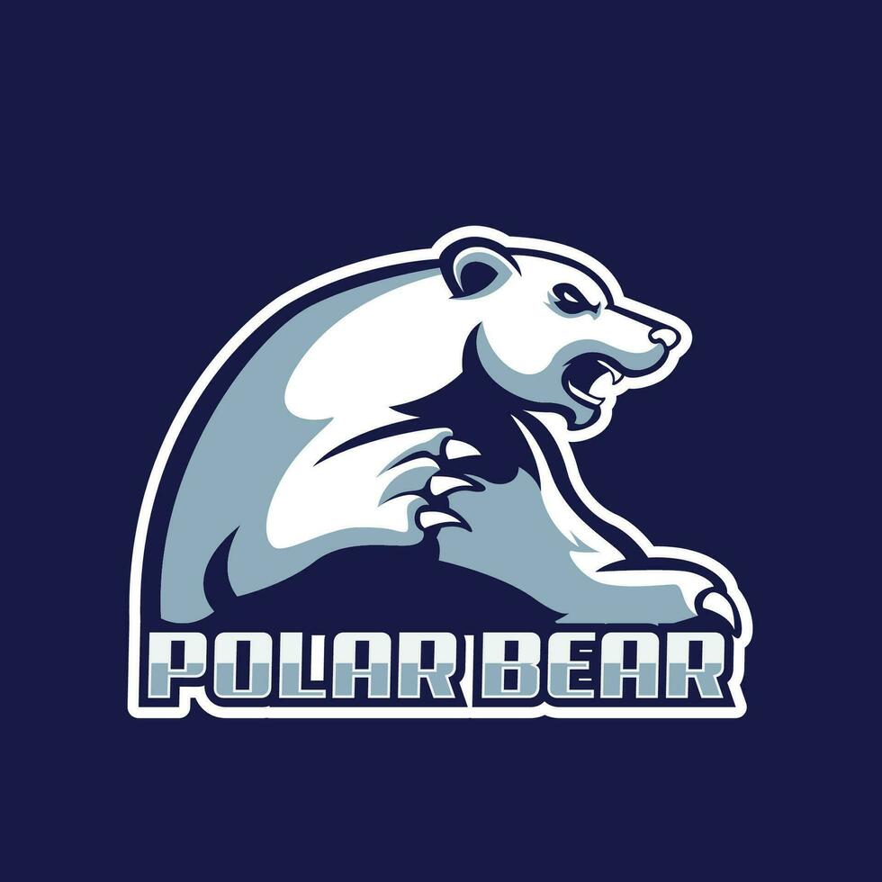 Polar bear side view mascot logo for sports vector