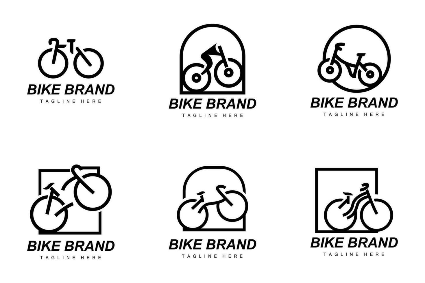 Bike Logo. Bicycle Sport Branch Vector, Simple Minimalist Transportation Design, Template, Silhouette vector