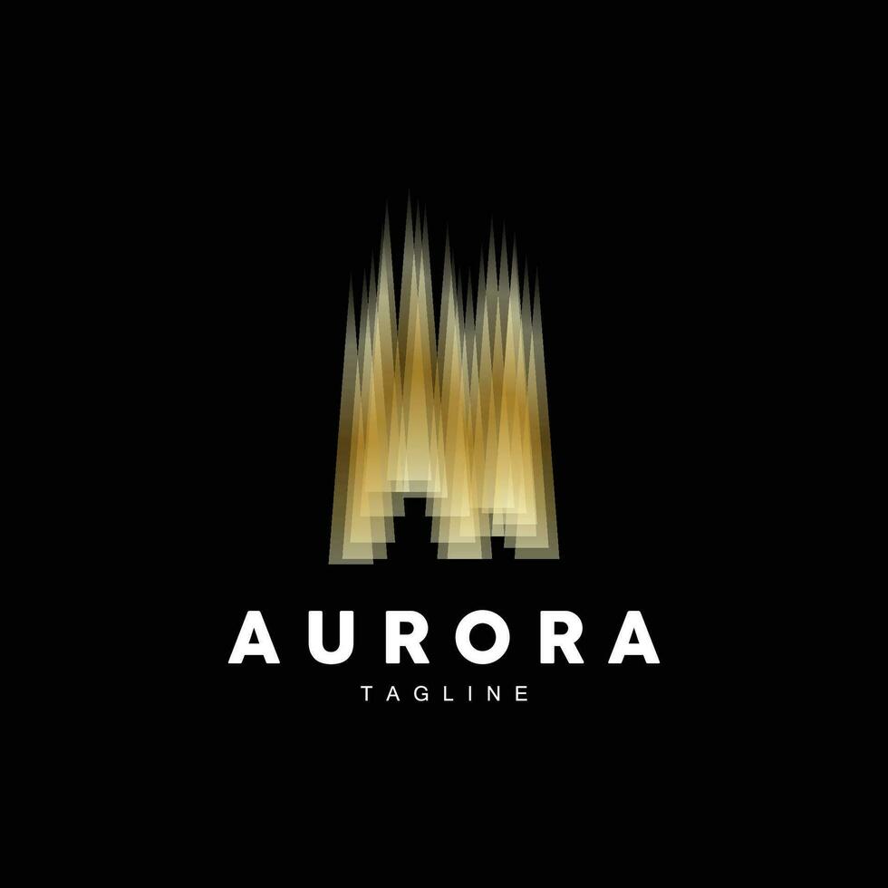 Aurora logo, sencillo diseño increíble natural paisaje de Aurora, vector icono plantilla, ilustración