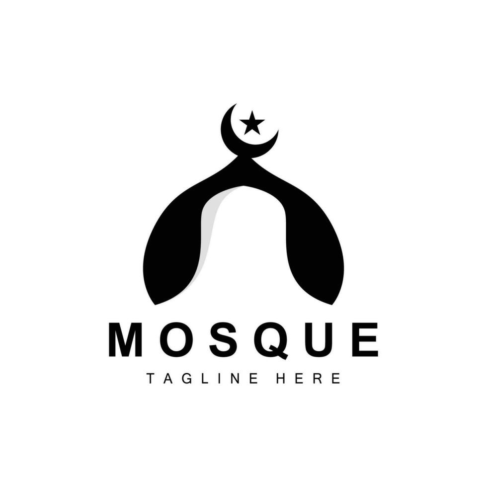 Mosque Logo, Islamic Worship Design, Eid Al Fitr Mosque Building Vector Icon Template, Ramadan, Eid Al Adha