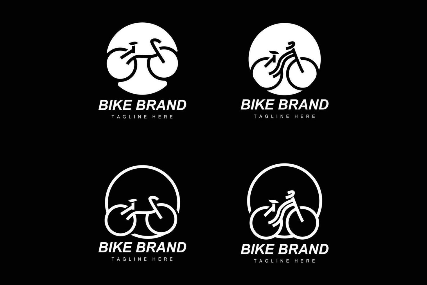 Bike Logo. Bicycle Sport Branch Vector, Simple Minimalist Transportation Design, Template, Silhouette vector