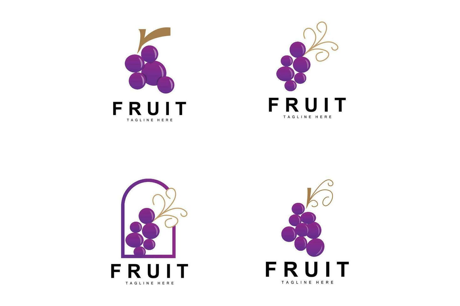 Grape Logo, Farm Fruit Vector, Fresh Purple Fruit Design, Grape Product Icon, Fruit Shop vector