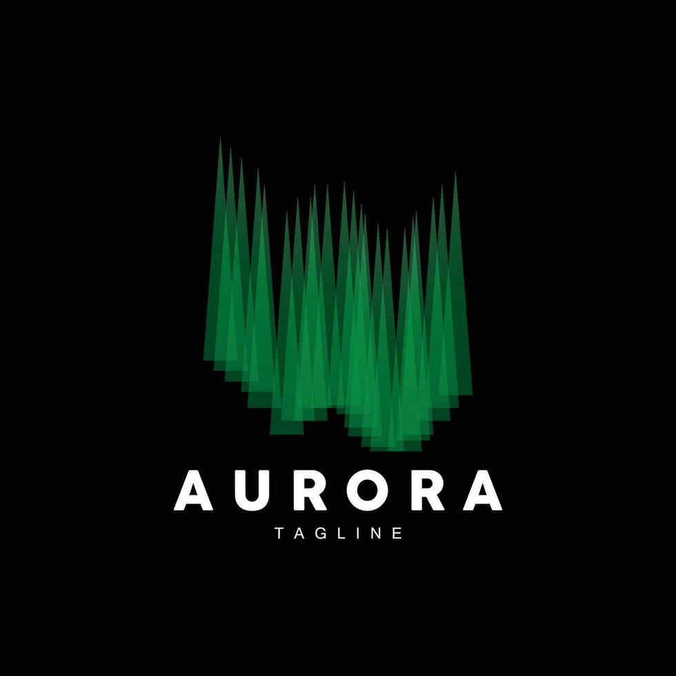 Aurora logo, sencillo diseño increíble natural paisaje de Aurora, vector icono plantilla, ilustración