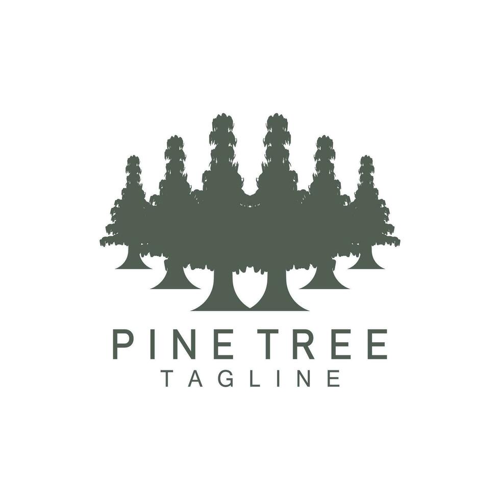 pino árbol logo, verde planta vector, árbol silueta diseño, icono, ilustración, modelo vector