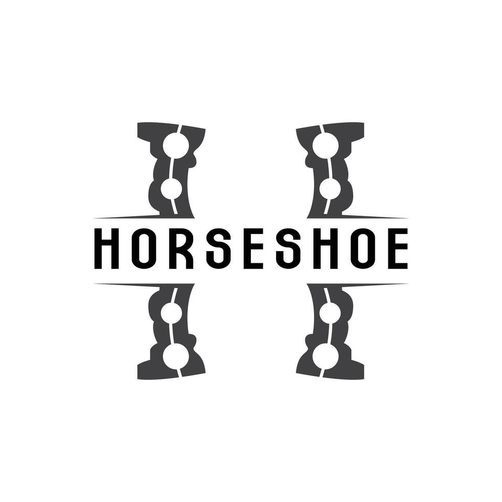 Horseshoe Logo, Cowboy Horse Vector, Icon Design Symbol Template vector