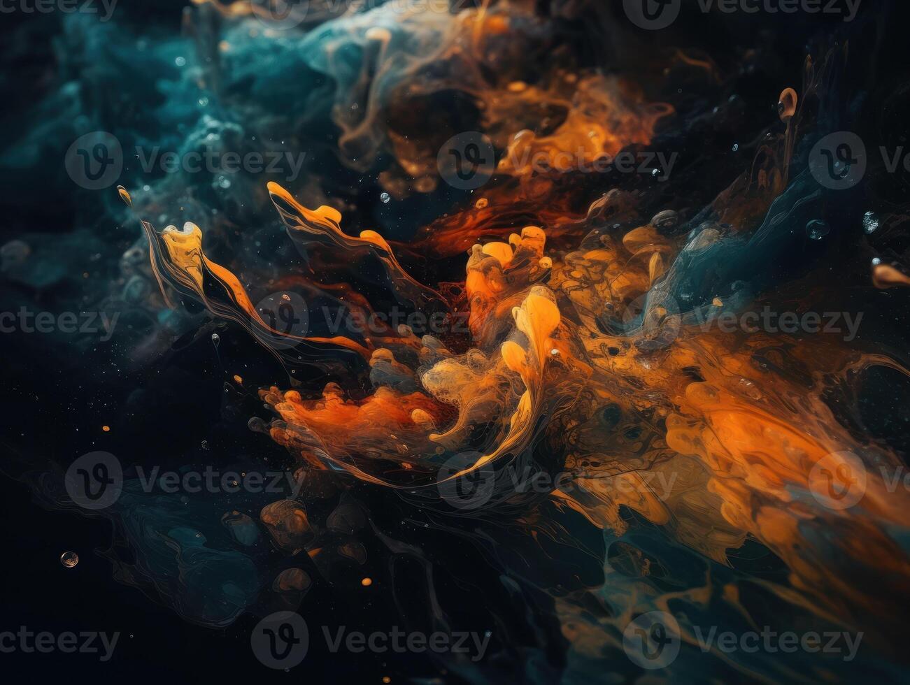 Bright fluid marble paint pattern Dynamic liquid shapes background created with technology photo
