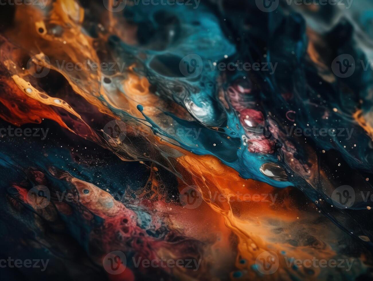 Bright fluid marble paint pattern Dynamic liquid shapes background created with technology photo