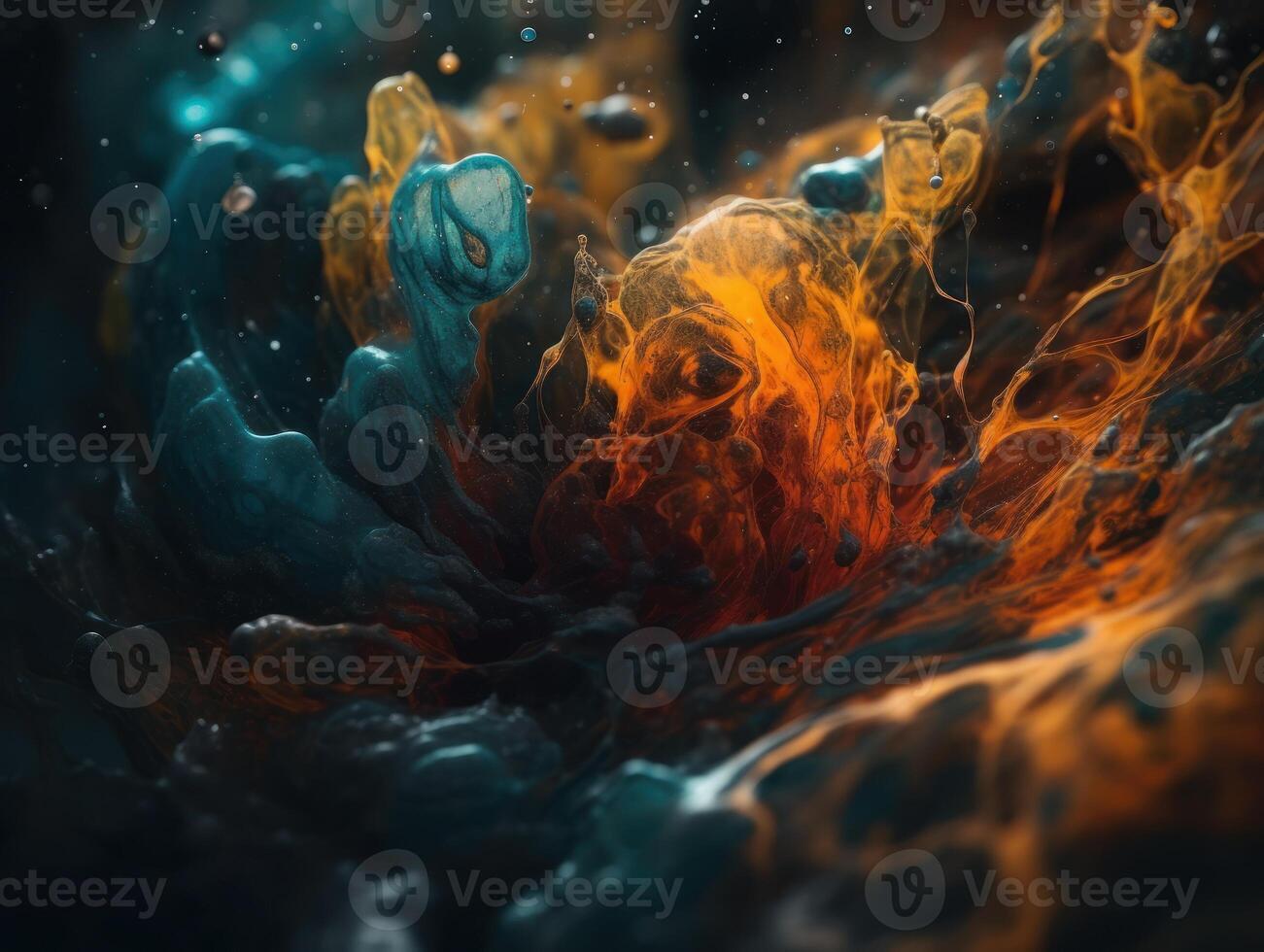 Bright fluid marble paint pattern Dynamic liquid shapes background created with technology photo