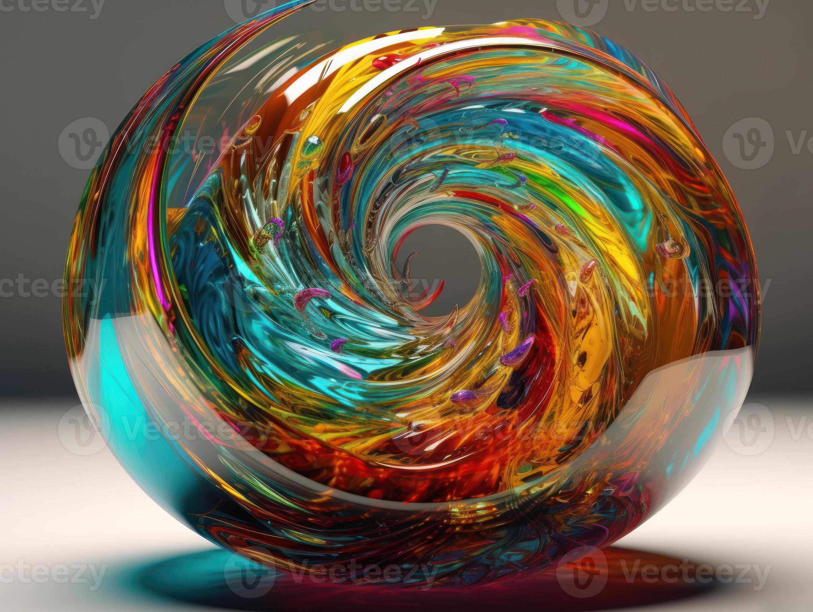 Colorful Swirling radial vortex background liquid translucent glass