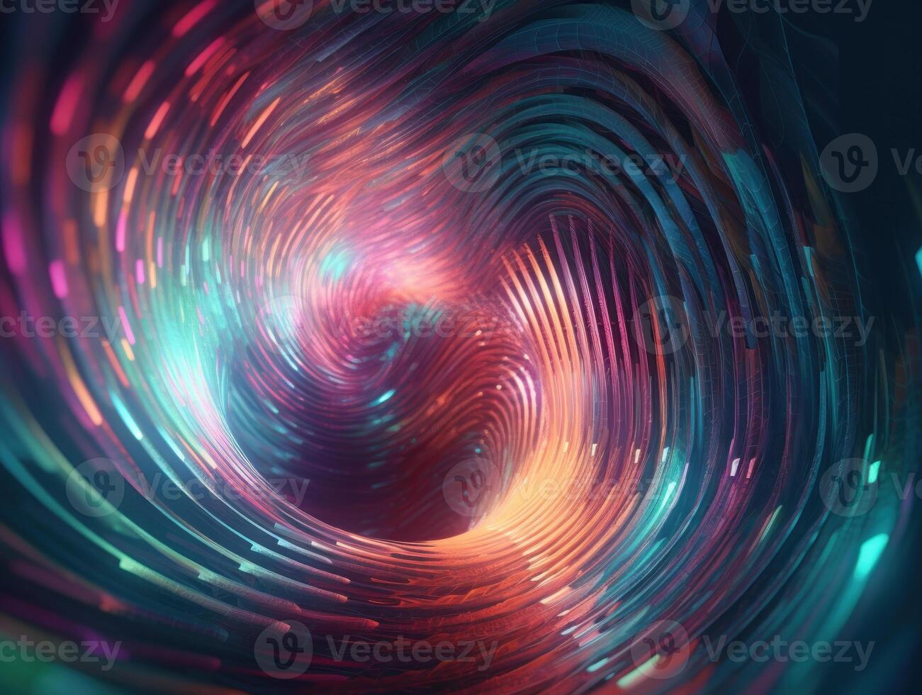 Colorful Swirling radial vortex background liquid translucent glass created with technology photo