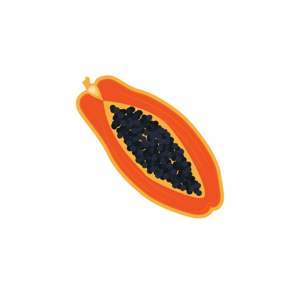 Papaya Logo Design, Vitamin Fruit Vector, Fruit Product Brand Illustration Icon vector