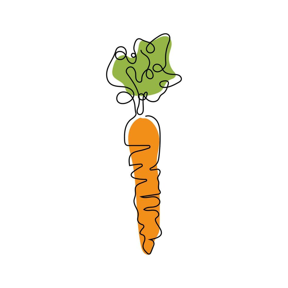 Carrot Logo, Vector Garden Farm Carrot Vegetables, Line Design, Template Illustration