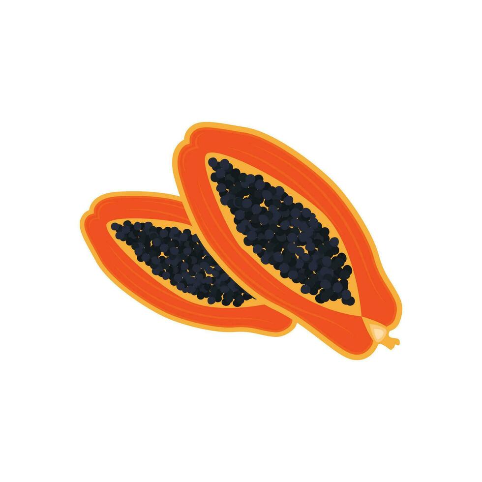 diseño de logotipo de papaya, vector de fruta de vitamina, icono de ilustración de marca de producto de fruta