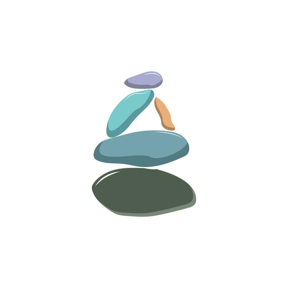 Roca logo, vector zen meditación Roca equilibrar tranquilidad, yoga minimalista sencillo diseño, silueta ilustración