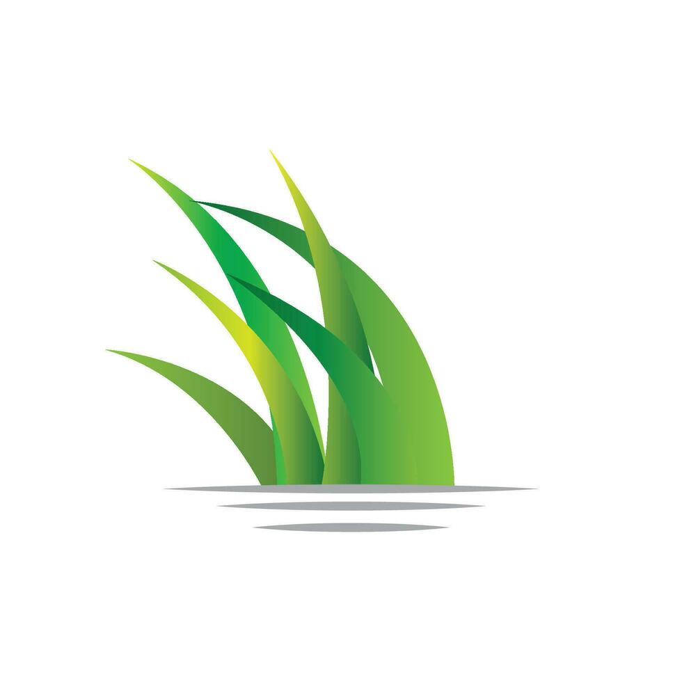 Green Grass Logo Design, Farm Landscape Illustration, Natural Scenery Vector