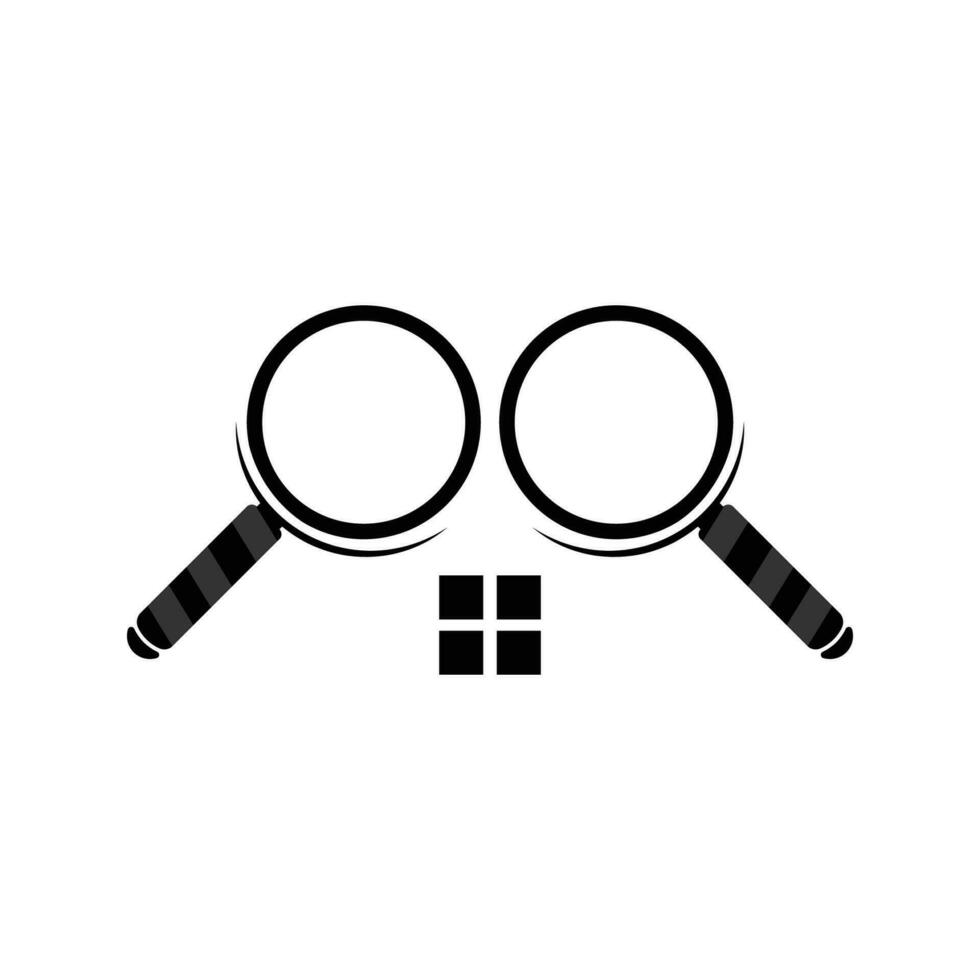 Search Logo, Object Magnifier Design, Detective Tool Vector, Template Illustration Symbol vector