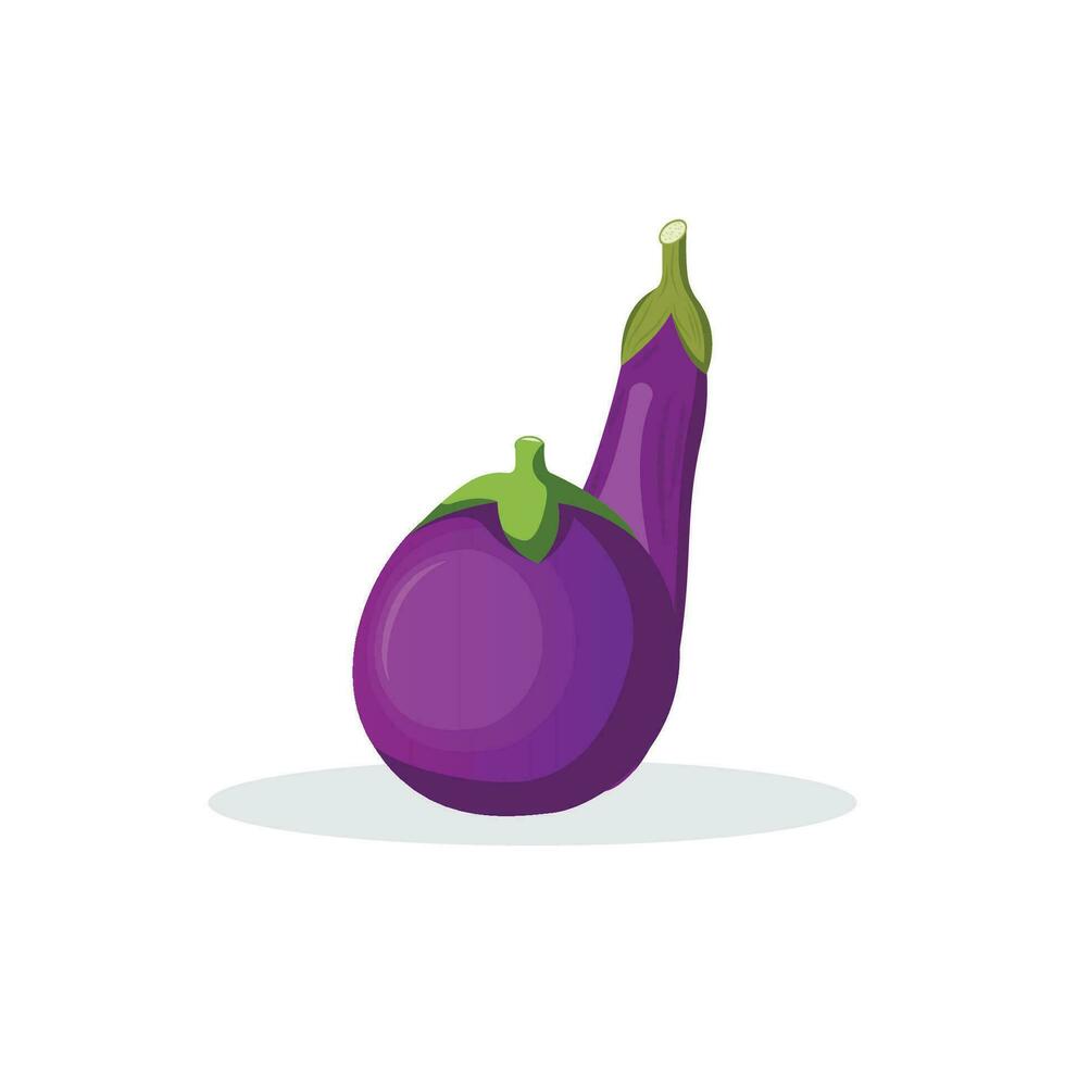 Eggplant Logo, Cooking Ingredients Vector, Farmer Garden Farmer, Illustration Template vector