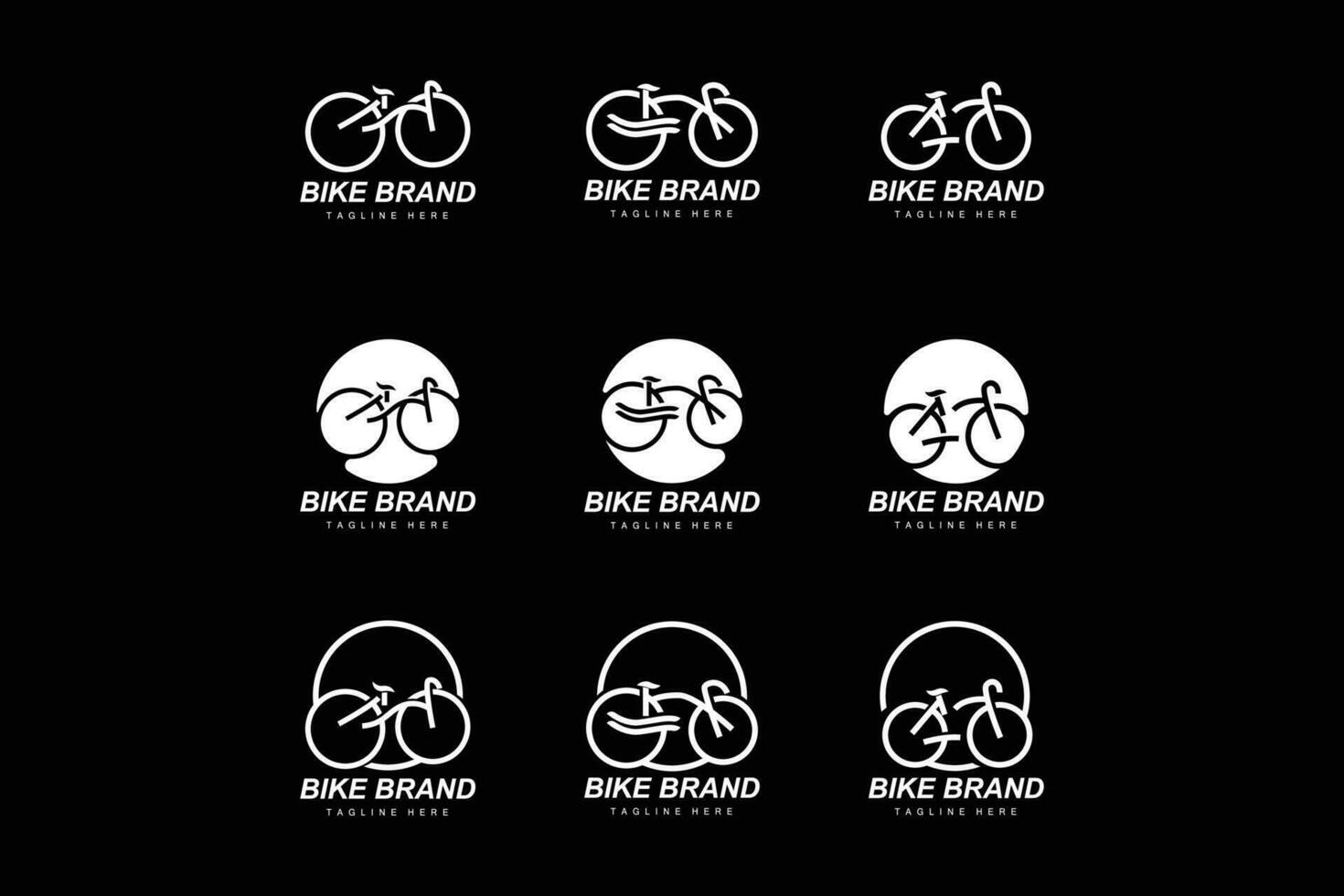 Bike Logo. Bicycle Sport Branch Vector, Simple Minimalist Transportation Design, Template, Silhouette vector