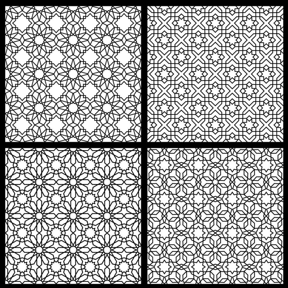 Mashrabiya arabesque textile, window pattern vector
