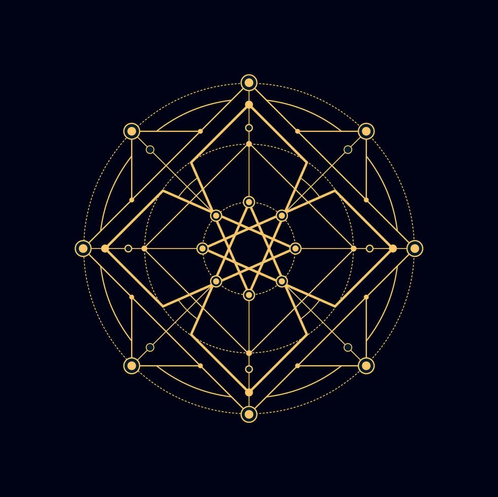 Geometric boho magic sacred shape esoteric symbol vector
