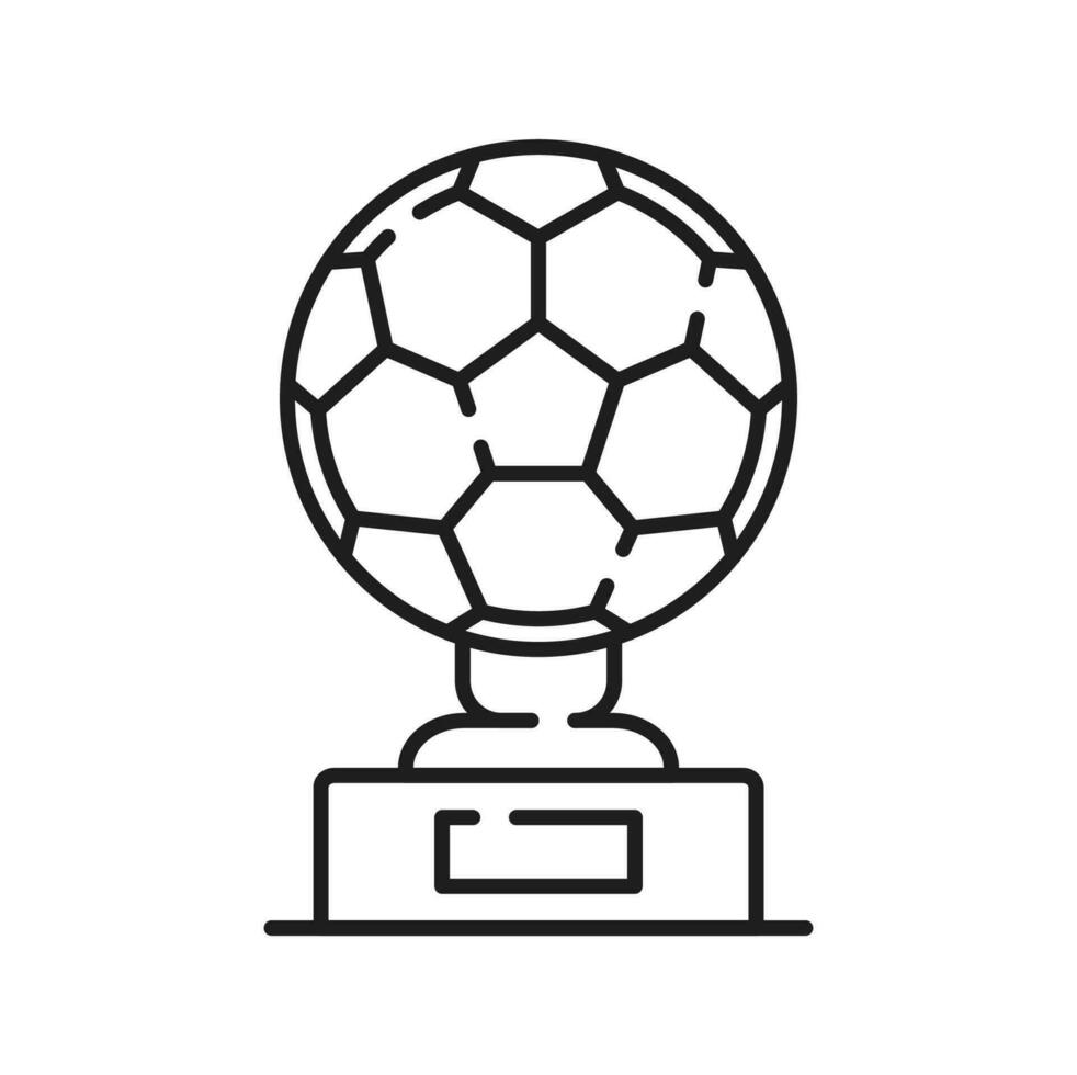 Football soccer award, sport trophy prize icon vector