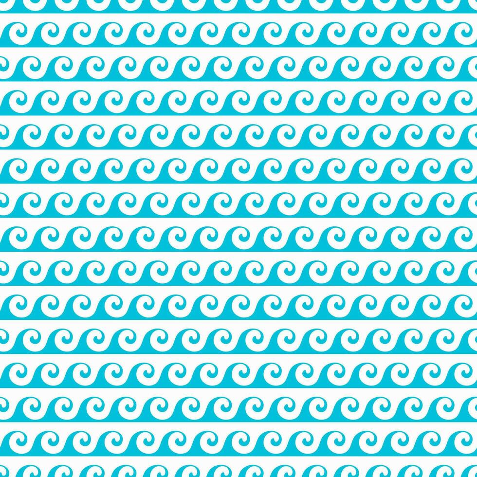 Sea and ocean surf blue waves seamless pattern vector