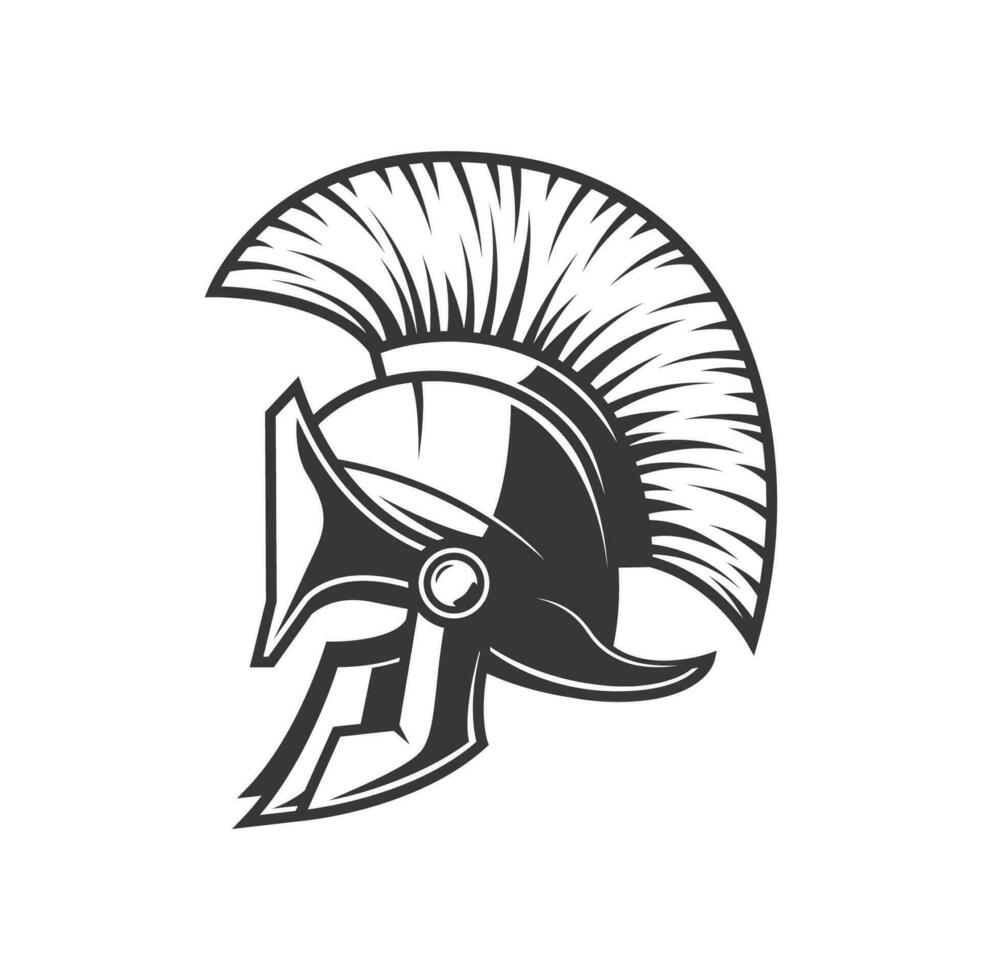 Spartan helmet of Roman warrior or Greek gladiator vector
