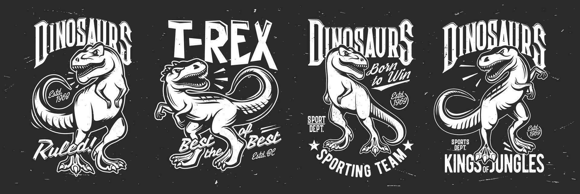 Tyrannosaurus rex, T-rex dinosaur, t-shirt print vector