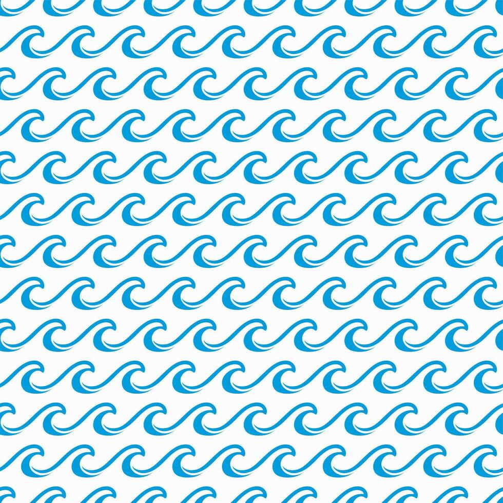 Sea and ocean blue waves seamless pattern vector