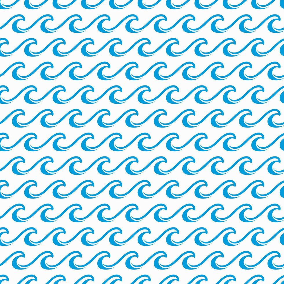 Sea and ocean blue waves seamless pattern vector