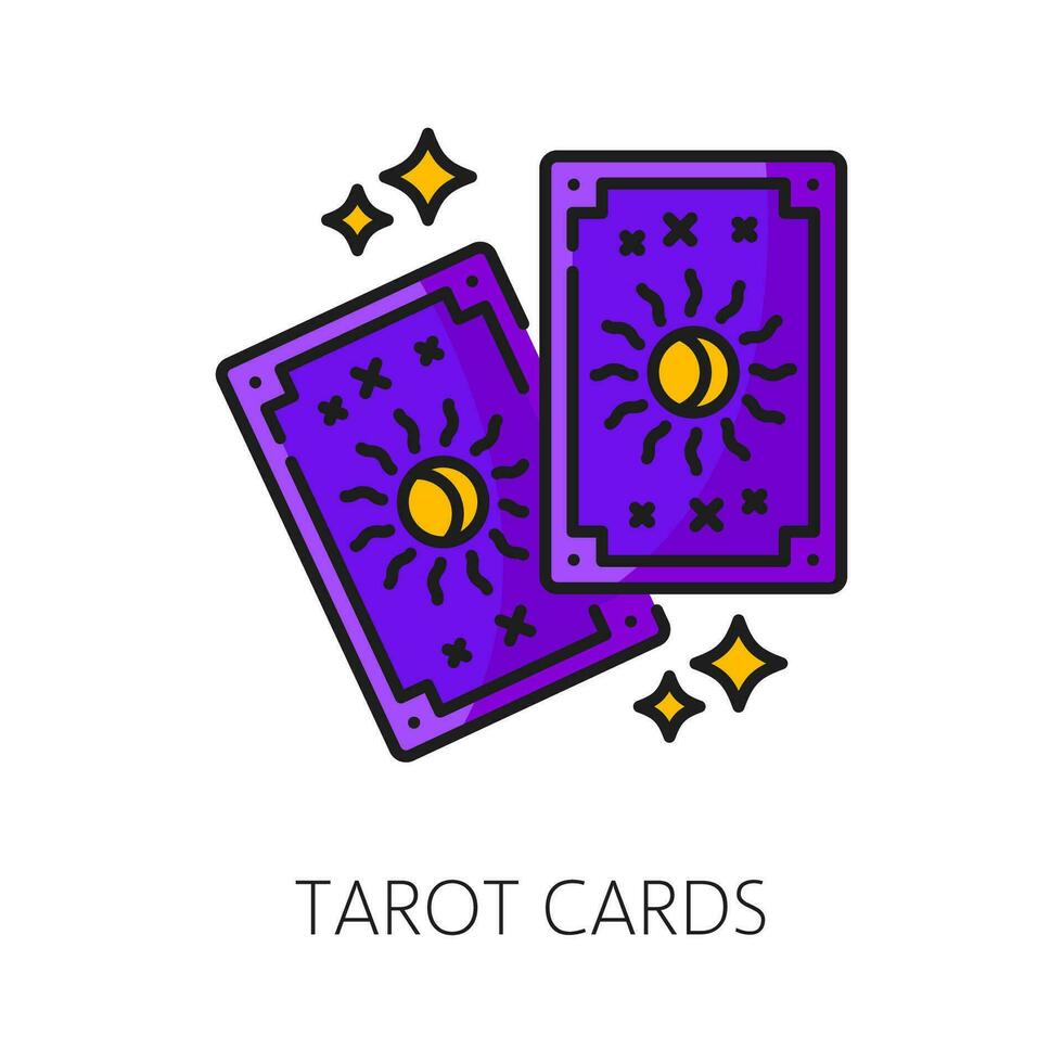 tarot tarjetas brujería y magia icono o firmar vector