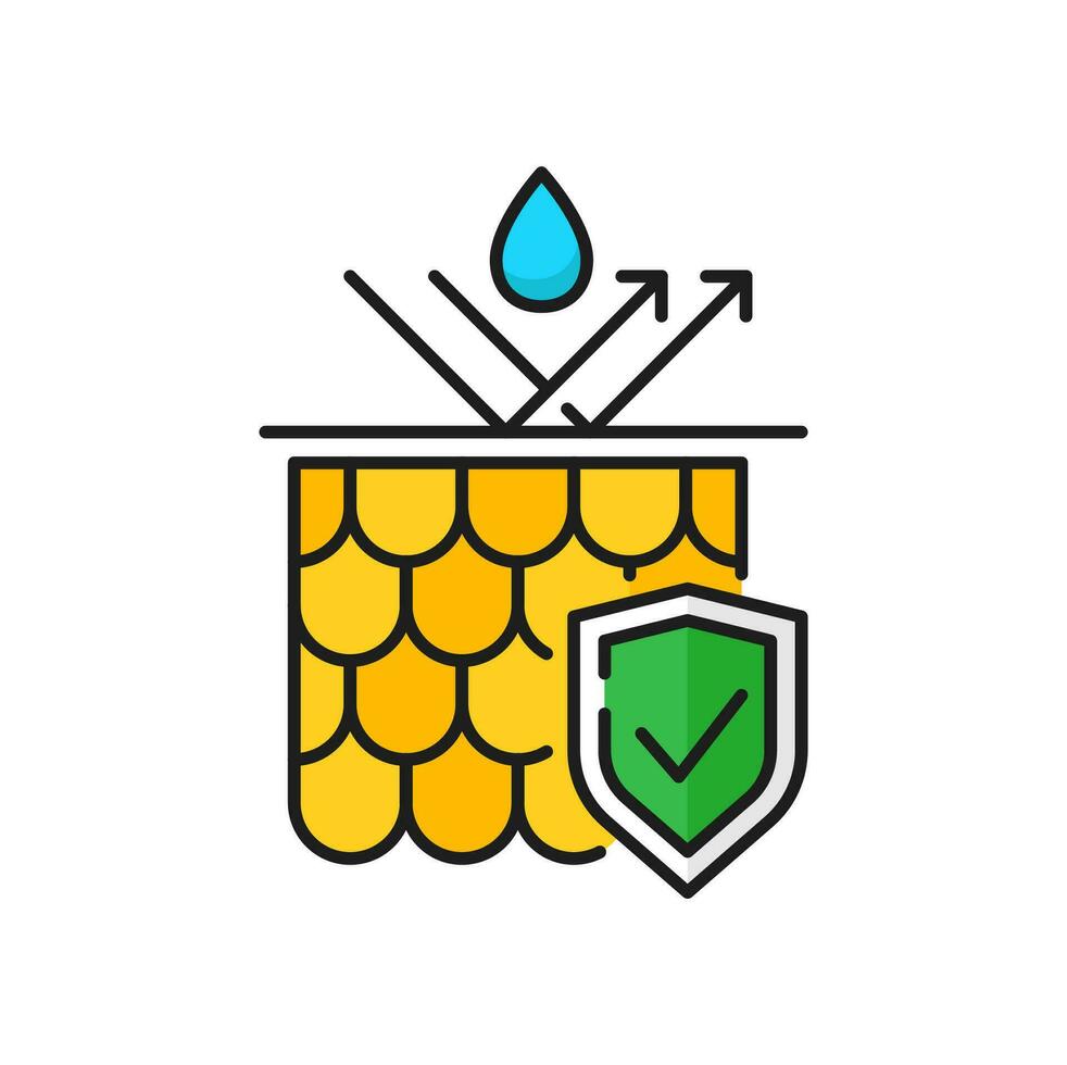 Water repellent surface waterproof protection icon vector