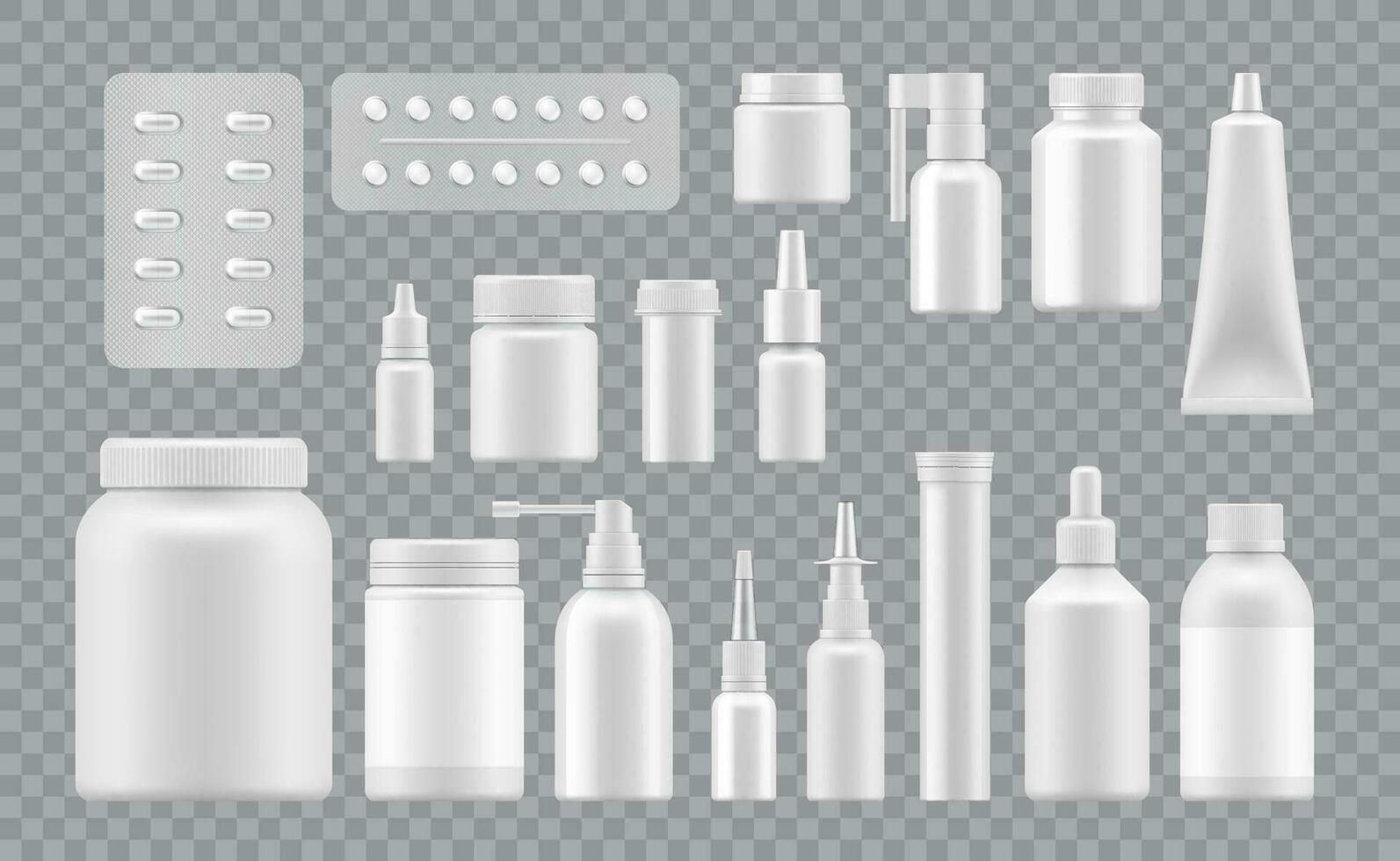 Pharmacy package of vitamins and cosmetics, pills vector