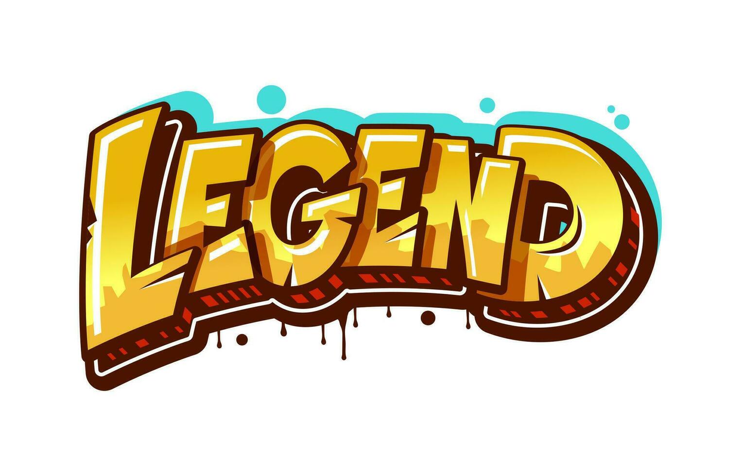 Legend graffiti street urban style, vector word